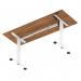 Air Lite 1600 x 600mm Height Adjustable Office Desk Walnut Top Cable Ports White Leg HA03914