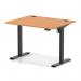 Air Lite 1000 x 800mm Height Adjustable Office Desk Beech Top Cable Ports Black Leg HA03915