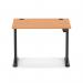 Air Lite 1000 x 800mm Height Adjustable Office Desk Beech Top Cable Ports Black Leg HA03915