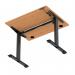 Air Lite 1000 x 800mm Height Adjustable Office Desk Beech Top Cable Ports Black Leg HA03915