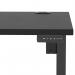 Air Lite 1000 x 800mm Height Adjustable Office Desk Black Top Cable Ports Black Leg HA03916