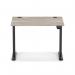 Air Lite 1000 x 800mm Height Adjustable Office Desk Grey Oak Top Cable Ports Black Leg HA03917