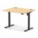 Air Lite 1000 x 800mm Height Adjustable Office Desk Maple Top Cable Ports Black Leg HA03918