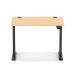 Air Lite 1000 x 800mm Height Adjustable Office Desk Maple Top Cable Ports Black Leg HA03918