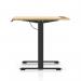 Air Lite 1000 x 800mm Height Adjustable Office Desk Maple Top Cable Ports Black Leg HA03918