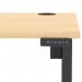 Air Lite 1000 x 800mm Height Adjustable Office Desk Maple Top Cable Ports Black Leg HA03918