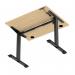 Air Lite 1000 x 800mm Height Adjustable Office Desk Maple Top Cable Ports Black Leg HA03918