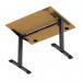 Air Lite 1000 x 800mm Height Adjustable Office Desk Oak Top Cable Ports Black Leg HA03919