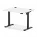 Air Lite 1000 x 800mm Height Adjustable Office Desk White Top Cable Ports Black Leg HA03920