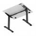 Air Lite 1000 x 800mm Height Adjustable Office Desk White Top Cable Ports Black Leg HA03920