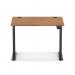 Air Lite 1000 x 800mm Height Adjustable Office Desk Walnut Top Cable Ports Black Leg HA03921