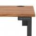 Air Lite 1000 x 800mm Height Adjustable Office Desk Walnut Top Cable Ports Black Leg HA03921