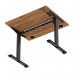 Air Lite 1000 x 800mm Height Adjustable Office Desk Walnut Top Cable Ports Black Leg HA03921