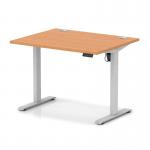 Air Lite 1000 x 800mm Height Adjustable Office Desk Beech Top Cable Ports Silver Leg HA03922