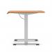 Air Lite 1000 x 800mm Height Adjustable Office Desk Beech Top Cable Ports Silver Leg HA03922