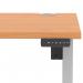 Air Lite 1000 x 800mm Height Adjustable Office Desk Beech Top Cable Ports Silver Leg HA03922