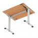 Air Lite 1000 x 800mm Height Adjustable Office Desk Beech Top Cable Ports Silver Leg HA03922