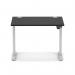 Air Lite 1000 x 800mm Height Adjustable Office Desk Black Top Cable Ports Silver Leg HA03923