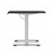 Air Lite 1000 x 800mm Height Adjustable Office Desk Black Top Cable Ports Silver Leg HA03923