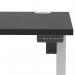 Air Lite 1000 x 800mm Height Adjustable Office Desk Black Top Cable Ports Silver Leg HA03923