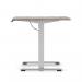 Air Lite 1000 x 800mm Height Adjustable Office Desk Grey Oak Top Cable Ports Silver Leg HA03924