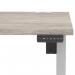 Air Lite 1000 x 800mm Height Adjustable Office Desk Grey Oak Top Cable Ports Silver Leg HA03924