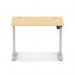 Air Lite 1000 x 800mm Height Adjustable Office Desk Maple Top Cable Ports Silver Leg HA03925