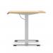 Air Lite 1000 x 800mm Height Adjustable Office Desk Maple Top Cable Ports Silver Leg HA03925