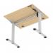 Air Lite 1000 x 800mm Height Adjustable Office Desk Maple Top Cable Ports Silver Leg HA03925