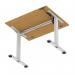 Air Lite 1000 x 800mm Height Adjustable Office Desk Oak Top Cable Ports Silver Leg HA03926