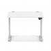Air Lite 1000 x 800mm Height Adjustable Office Desk White Top Cable Ports Silver Leg HA03927