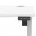 Air Lite 1000 x 800mm Height Adjustable Office Desk White Top Cable Ports Silver Leg HA03927