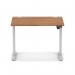Air Lite 1000 x 800mm Height Adjustable Office Desk Walnut Top Cable Ports Silver Leg HA03928