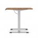 Air Lite 1000 x 800mm Height Adjustable Office Desk Walnut Top Cable Ports Silver Leg HA03928