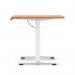 Air Lite 1000 x 800mm Height Adjustable Office Desk Beech Top Cable Ports White Leg HA03929