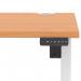 Air Lite 1000 x 800mm Height Adjustable Office Desk Beech Top Cable Ports White Leg HA03929