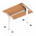 Air Lite 1000 x 800mm Height Adjustable Office Desk Beech Top Cable Ports White Leg HA03929