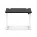 Air Lite 1000 x 800mm Height Adjustable Office Desk Black Top Cable Ports White Leg HA03930