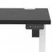 Air Lite 1000 x 800mm Height Adjustable Office Desk Black Top Cable Ports White Leg HA03930