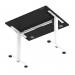 Air Lite 1000 x 800mm Height Adjustable Office Desk Black Top Cable Ports White Leg HA03930
