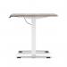 Air Lite 1000 x 800mm Height Adjustable Office Desk Grey Oak Top Cable Ports White Leg HA03931