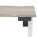 Air Lite 1000 x 800mm Height Adjustable Office Desk Grey Oak Top Cable Ports White Leg HA03931