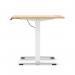 Air Lite 1000 x 800mm Height Adjustable Office Desk Maple Top Cable Ports White Leg HA03932