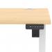 Air Lite 1000 x 800mm Height Adjustable Office Desk Maple Top Cable Ports White Leg HA03932