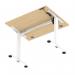 Air Lite 1000 x 800mm Height Adjustable Office Desk Maple Top Cable Ports White Leg HA03932
