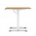 Air Lite 1000 x 800mm Height Adjustable Office Desk Oak Top Cable Ports White Leg HA03933
