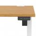 Air Lite 1000 x 800mm Height Adjustable Office Desk Oak Top Cable Ports White Leg HA03933