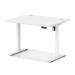Air Lite 1000 x 800mm Height Adjustable Office Desk White Top Cable Ports White Leg HA03934