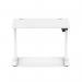 Air Lite 1000 x 800mm Height Adjustable Office Desk White Top Cable Ports White Leg HA03934