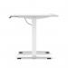 Air Lite 1000 x 800mm Height Adjustable Office Desk White Top Cable Ports White Leg HA03934